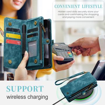 Samsung Galaxy Z Fold6 Caseme 008 2-i-1 Multifunktionel Pung - Blå