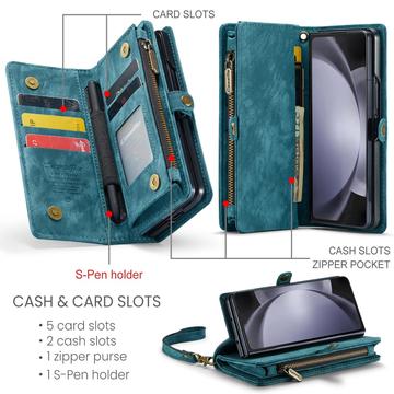 Samsung Galaxy Z Fold6 Caseme 008 2-i-1 Multifunktionel Pung - Blå