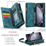 Samsung Galaxy Z Fold6 Caseme 008 2-i-1 Multifunktionel Pung - Blå