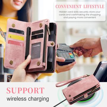 Samsung Galaxy Z Fold6 Caseme 008 2-i-1 Multifunktionel Pung - Pink