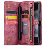 Samsung Galaxy Z Fold6 Caseme 008 2-i-1 Multifunktionel Pung - Rød
