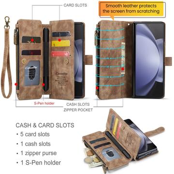 Samsung Galaxy Z Fold6 Caseme C30 Multifunktionel Pung - Brun