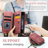 Samsung Galaxy Z Fold6 Caseme C30 Multifunktionel Pung - Rød