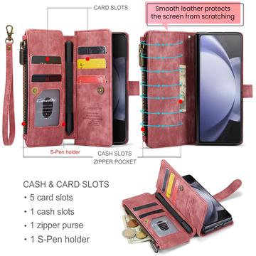 Samsung Galaxy Z Fold6 Caseme C30 Multifunktionel Pung - Rød