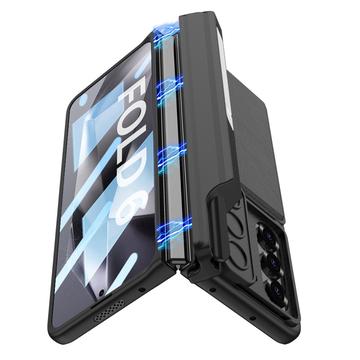 Samsung Galaxy Z Fold6 GKK Magnetisk Hybrid Cover m. Kortholder, Kamera Slider - Sort