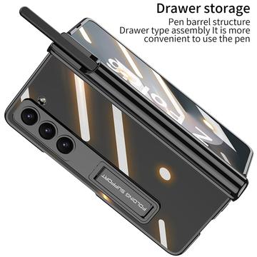 Samsung Galaxy Z Fold6 GKK Pencil Slot Magnetisk Hybrid Etui - Grå