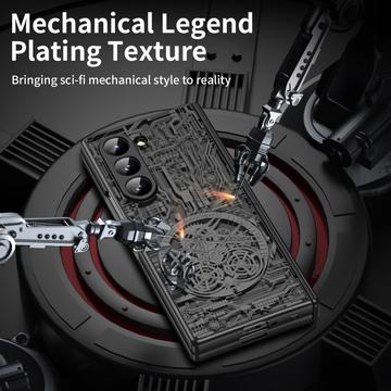 Samsung Galaxy Z Fold6 Mechanical Legend Galvaniseret plastik cover - Sort