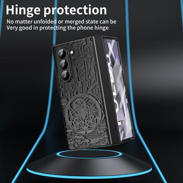 Samsung Galaxy Z Fold6 Mechanical Legend Galvaniseret plastik cover - Sort