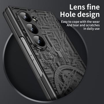 Samsung Galaxy Z Fold6 Mechanical Legend Galvaniseret plastik cover - Sort