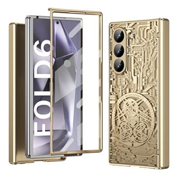 Samsung Galaxy Z Fold6 Mechanical Legend Galvaniseret plastik cover - Guld