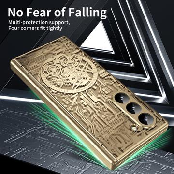 Samsung Galaxy Z Fold6 Mechanical Legend Galvaniseret plastik cover - Guld