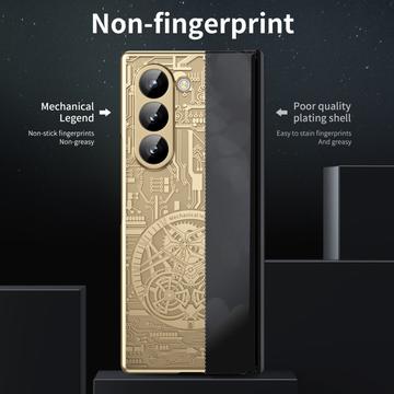 Samsung Galaxy Z Fold6 Mechanical Legend Galvaniseret plastik cover - Guld
