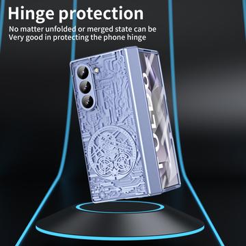 Samsung Galaxy Z Fold6 Mechanical Legend Galvaniseret plastik cover - Blå