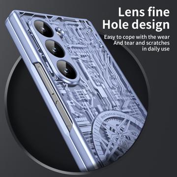 Samsung Galaxy Z Fold6 Mechanical Legend Galvaniseret plastik cover - Blå