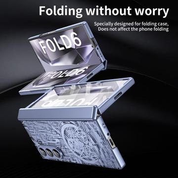 Samsung Galaxy Z Fold6 Mechanical Legend Galvaniseret plastik cover - Blå
