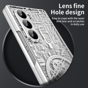 Samsung Galaxy Z Fold6 Mechanical Legend Galvaniseret plastik cover - Sølv