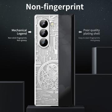 Samsung Galaxy Z Fold6 Mechanical Legend Galvaniseret plastik cover - Sølv
