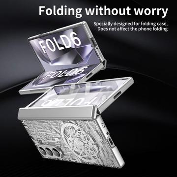 Samsung Galaxy Z Fold6 Mechanical Legend Galvaniseret plastik cover - Sølv