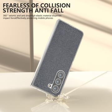 Samsung Galaxy Z Fold6 Rhinestone Tekstur Hybrid Cover - Sort