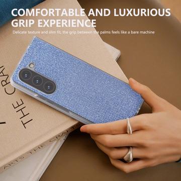 Samsung Galaxy Z Fold6 Rhinestone Tekstur Hybrid Cover - Blå