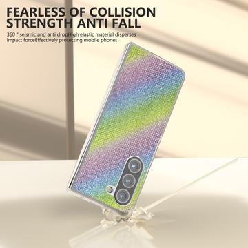 Samsung Galaxy Z Fold6 Rhinestone Tekstur Hybrid Cover - Farverig