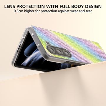Samsung Galaxy Z Fold6 Rhinestone Tekstur Hybrid Cover - Farverig