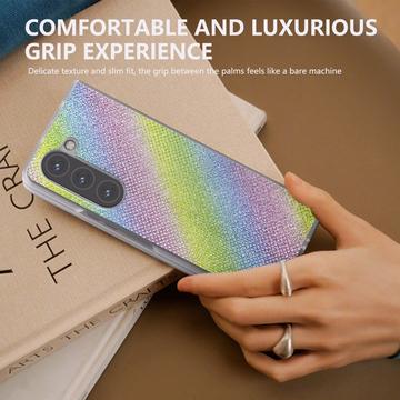 Samsung Galaxy Z Fold6 Rhinestone Tekstur Hybrid Cover - Farverig