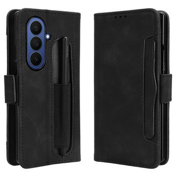 Samsung Galaxy Z Fold7 Kortholder Pung Etui med Penholder - Sort