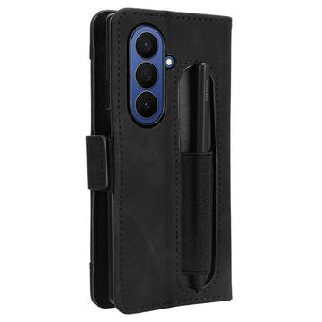 Samsung Galaxy Z Fold7 Kortholder Pung Etui med Penholder - Sort