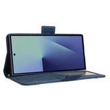 Samsung Galaxy Z Fold7 Kortholder Pung Etui med Penholder - Blå