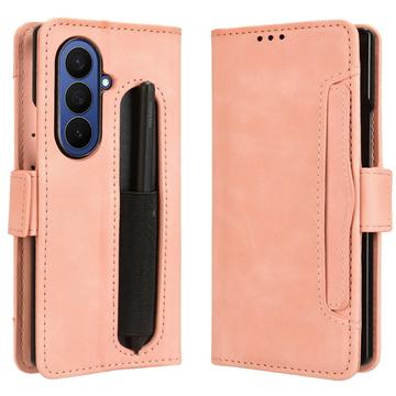 Samsung Galaxy Z Fold7 Kortholder Pung Etui med Penholder - Pink
