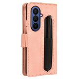 Samsung Galaxy Z Fold7 Kortholder Pung Etui med Penholder - Pink