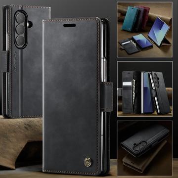 Samsung Galaxy Z Fold7 Caseme 033 Pung Etui med Kalvemønster og RFID-blokering - Sort
