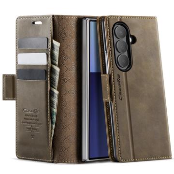 Samsung Galaxy Z Fold7 Caseme 033 Pung Etui med Kalvemønster og RFID-blokering - Kaffe