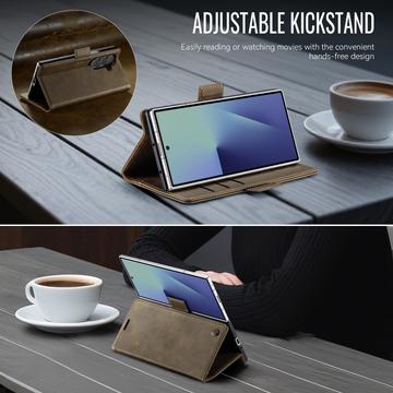 Samsung Galaxy Z Fold7 Caseme 033 Pung Etui med Kalvemønster og RFID-blokering - Kaffe