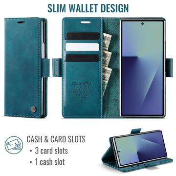 Samsung Galaxy Z Fold7 Caseme 033 Pung Etui med Kalvemønster og RFID-blokering - Grøn