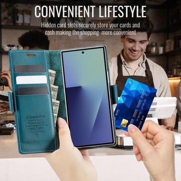 Samsung Galaxy Z Fold7 Caseme 033 Pung Etui med Kalvemønster og RFID-blokering - Grøn