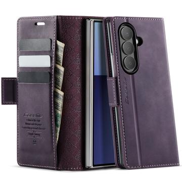 Samsung Galaxy Z Fold7 Caseme 033 Pung Etui med Kalvemønster og RFID-blokering - Lilla