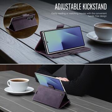 Samsung Galaxy Z Fold7 Caseme 033 Pung Etui med Kalvemønster og RFID-blokering - Lilla
