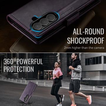 Samsung Galaxy Z Fold7 Caseme 033 Pung Etui med Kalvemønster og RFID-blokering - Lilla