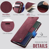 Samsung Galaxy Z Fold7 Caseme 033 Pung Etui med Kalvemønster og RFID-blokering - Rød