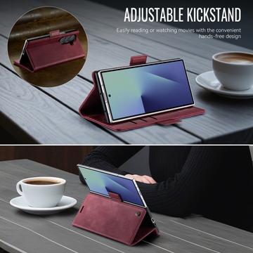 Samsung Galaxy Z Fold7 Caseme 033 Pung Etui med Kalvemønster og RFID-blokering - Rød