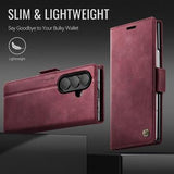 Samsung Galaxy Z Fold7 Caseme 033 Pung Etui med Kalvemønster og RFID-blokering - Rød