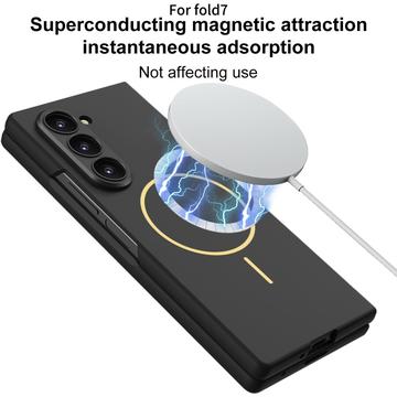 Samsung Galaxy Z Fold7 GKK Magnetisk slankt cover med skærmbeskyttelse hærdet glas - Sort