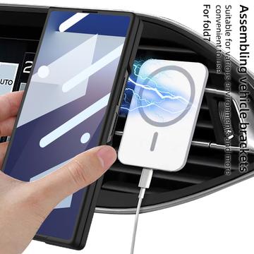 Samsung Galaxy Z Fold7 GKK Magnetisk slankt cover med skærmbeskyttelse hærdet glas - Grå