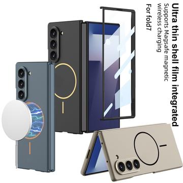 Samsung Galaxy Z Fold7 GKK Magnetisk slankt cover med skærmbeskyttelse hærdet glas - Grå