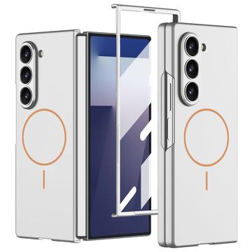 Samsung Galaxy Z Fold7 GKK Magnetisk slankt cover med skærmbeskyttelse hærdet glas - Sølv