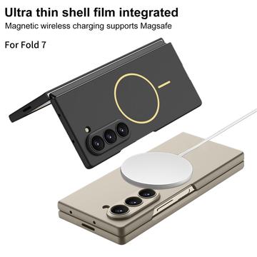 Samsung Galaxy Z Fold7 GKK Magnetisk slankt cover med skærmbeskyttelse hærdet glas - Sølv