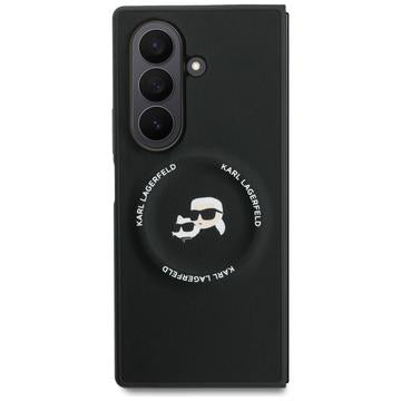 Samsung Galaxy Z Fold7 Karl Lagerfeld Karl and Choupette Heads Magnetisk Cover- Sort
