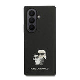 Samsung Galaxy Z Fold7 Karl Lagerfeld Saffiano Metal Karl and Choupette Cover - Sort